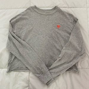 TNA Heather Gray Cropped Long Sleeve Tee